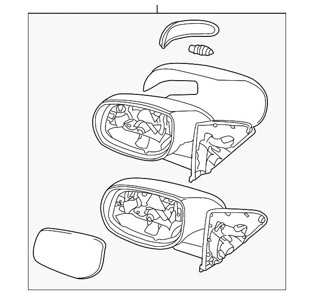 Mirror Assembly - Passenger Side (RH) - Kia (87606-1M005)