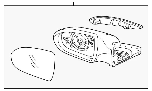 Mirror Assembly - Driver's Side (LH) - Kia (87610-3W570)