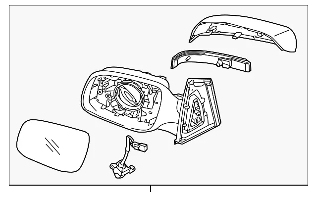 Mirror Assembly - Driver's Side (LH) - Kia (87610-A9740)