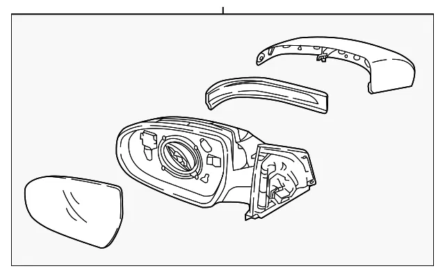 Mirror Assembly - Driver's Side (LH) - Kia (87610-D9131)