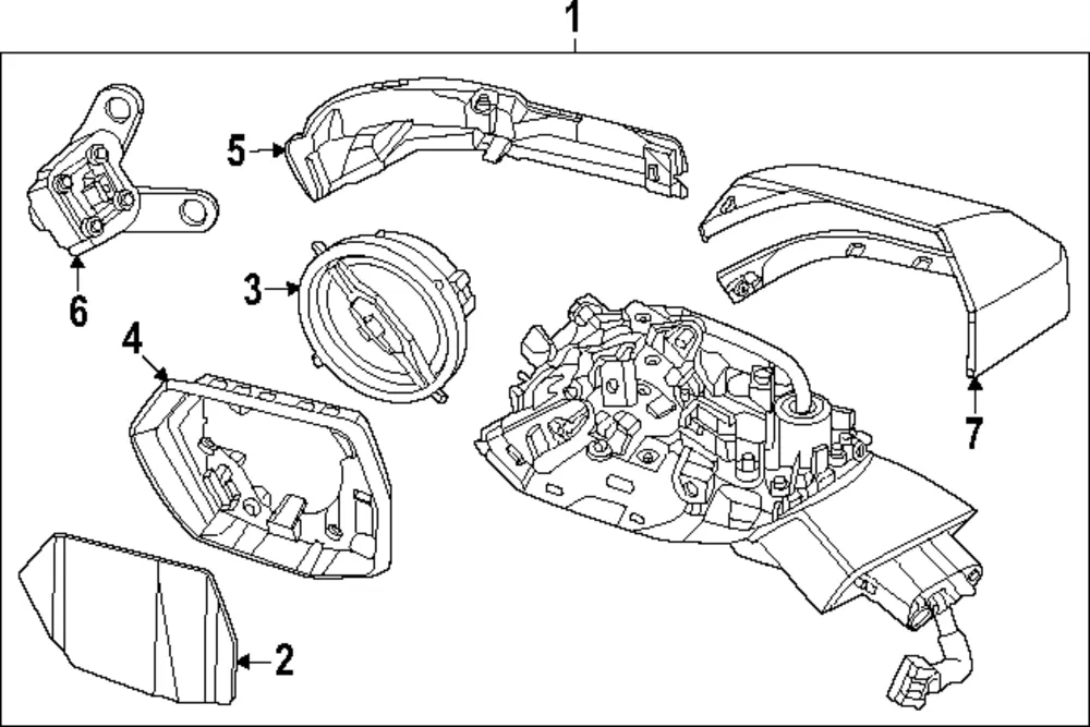 Mirror Assembly - Kia (87610-DO500)