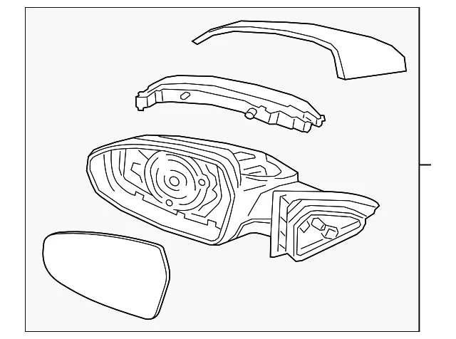 Mirror Assembly - Driver's Side (LH) - Kia (87610-M7080)