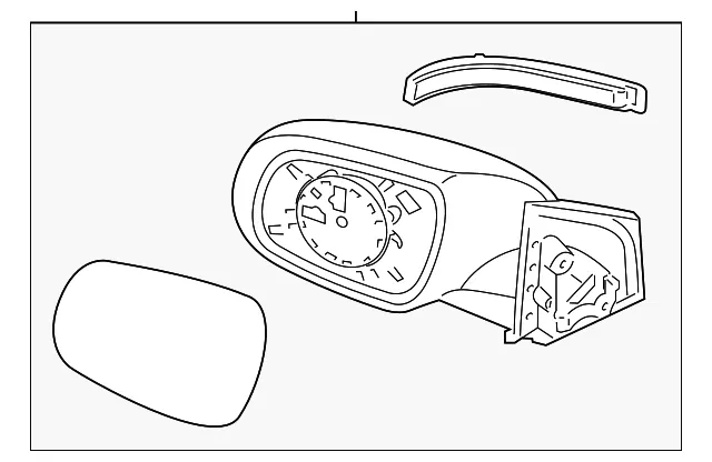 Mirror Assembly - Passenger Side (RH) - Kia (87620-1G703)