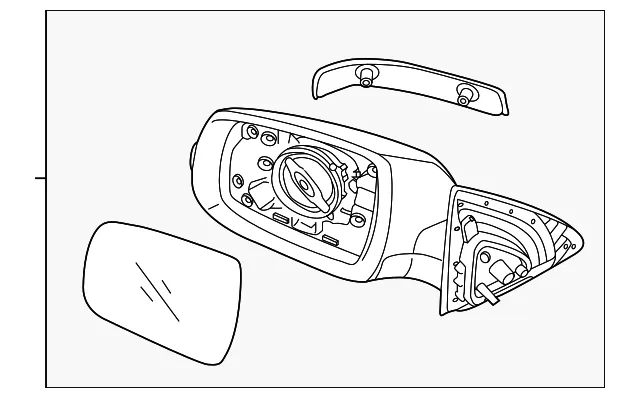 Mirror Assembly - Passenger Side (RH) - Kia (87620-1U060)