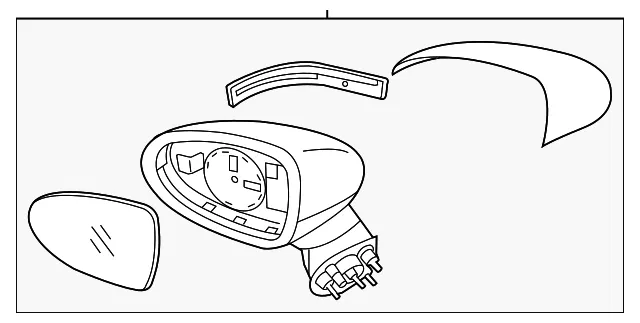 Mirror Assembly - Passenger Side (RH) - Kia (87620-1W151)