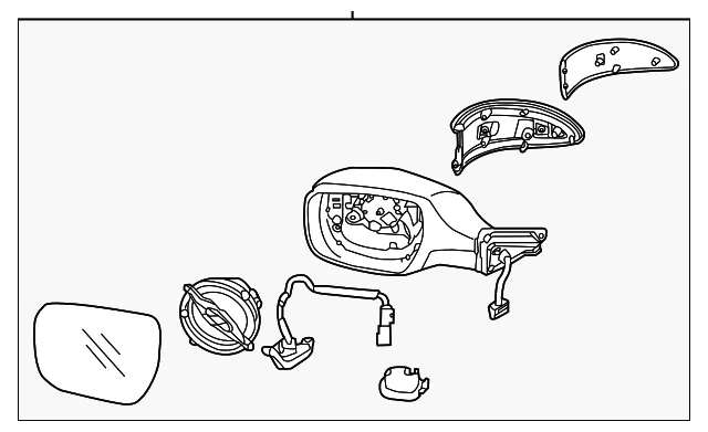 Mirror Assembly - Passenger Side (RH) - Kia (87620-3T720)