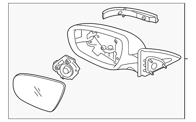 Mirror Assembly - Kia (87620-4C510)