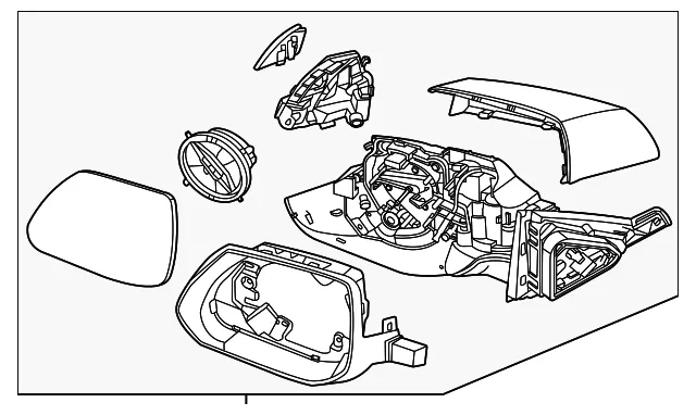 Mirror Assembly - Kia (87620-AO000)