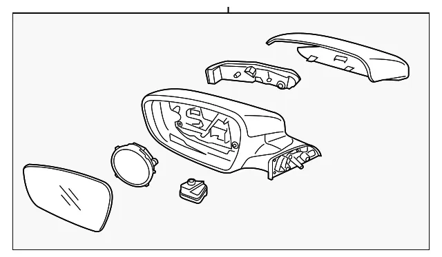 Mirror Assembly - Passenger Side (RH) - Kia (87620-B0040)