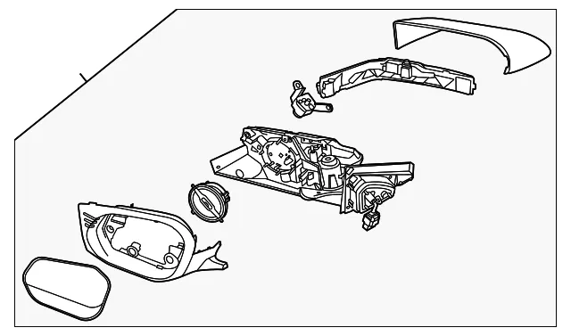 Mirror Assembly - Kia (87620-CV090)