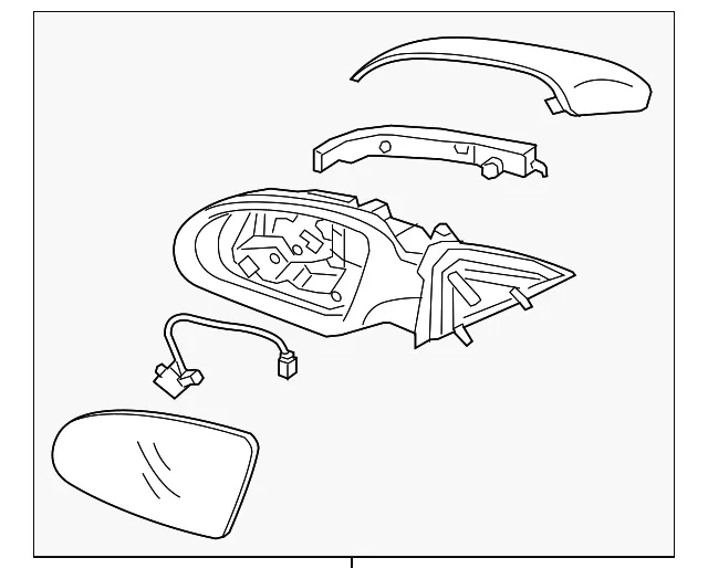 Mirror Assembly - Passenger Side (RH) - Kia (87620-D5150)