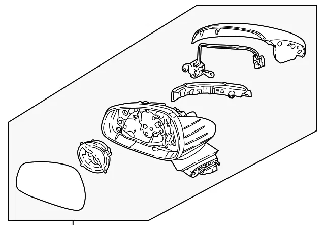 Mirror Assembly - Passenger Side (RH) - Kia (87620-J5550DCH)