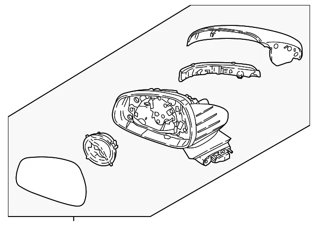 Mirror Assembly - Passenger Side (RH) - Kia (87620-J5570DCH)
