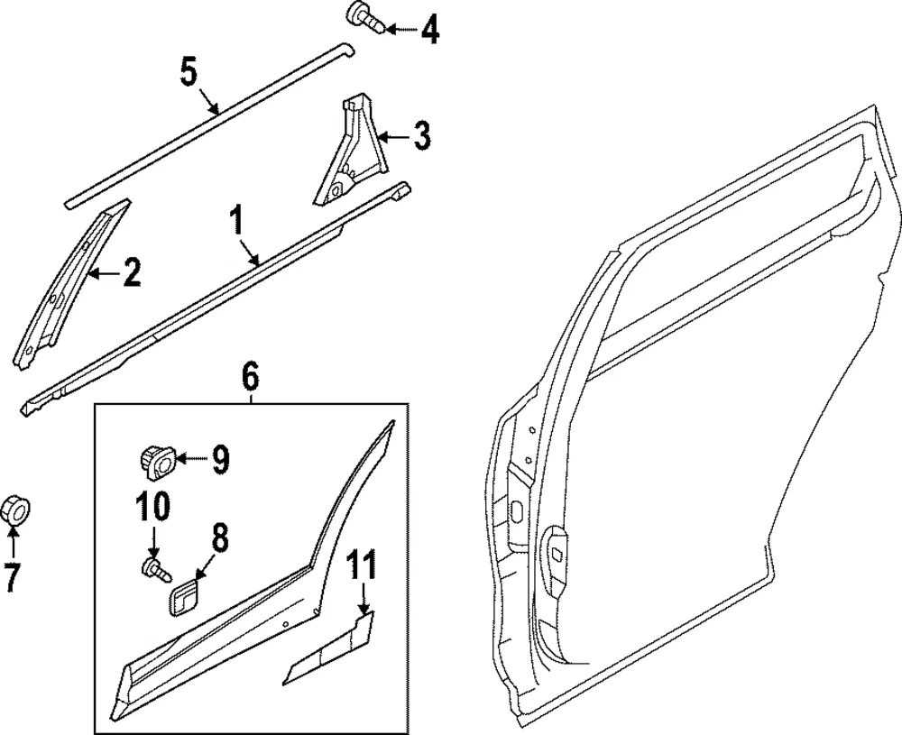 Body Side Molding - Kia (87732-DW300)