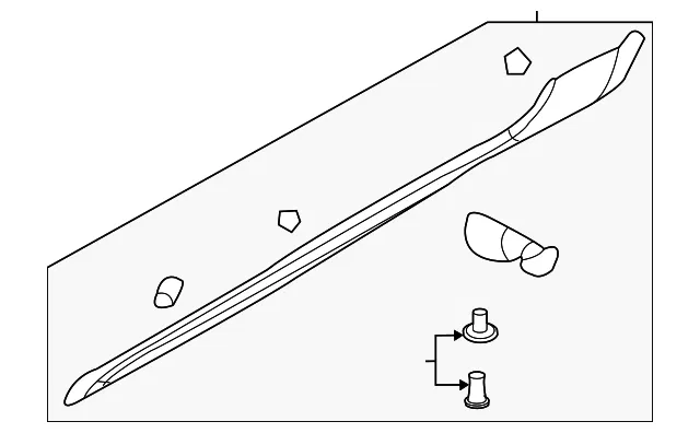 Rear Rocker Molding - Driver's Side (LH) - Kia (87761-4D000)
