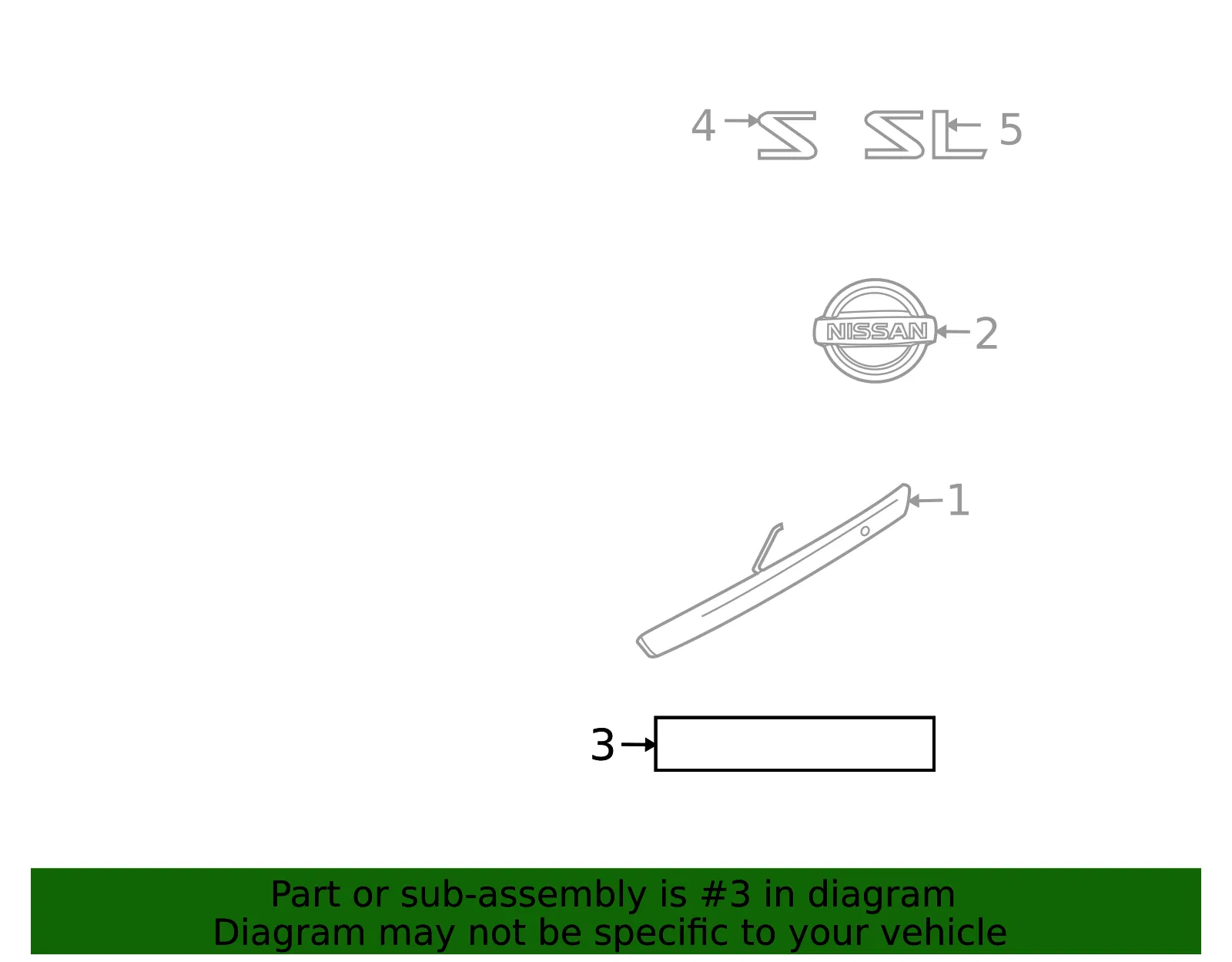 Deck Lid Emblem - Nissan (90892-EM40B)