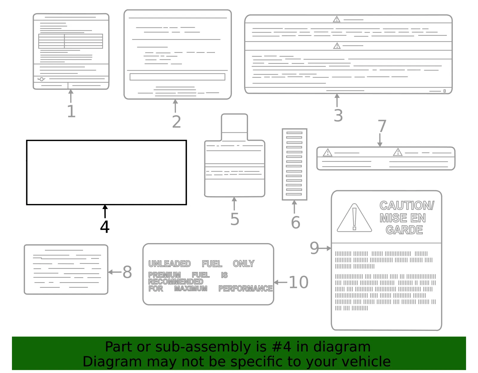Caution Label - Nissan (93094-ZH00A)
