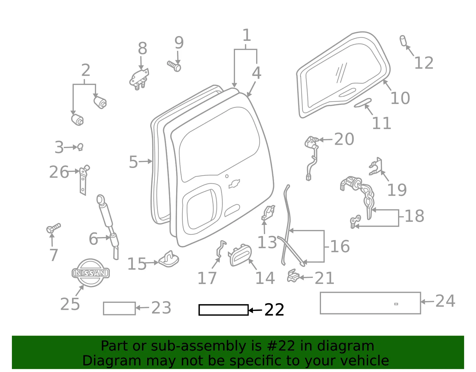 Hatch Emblem - Nissan (93494-7Z800)