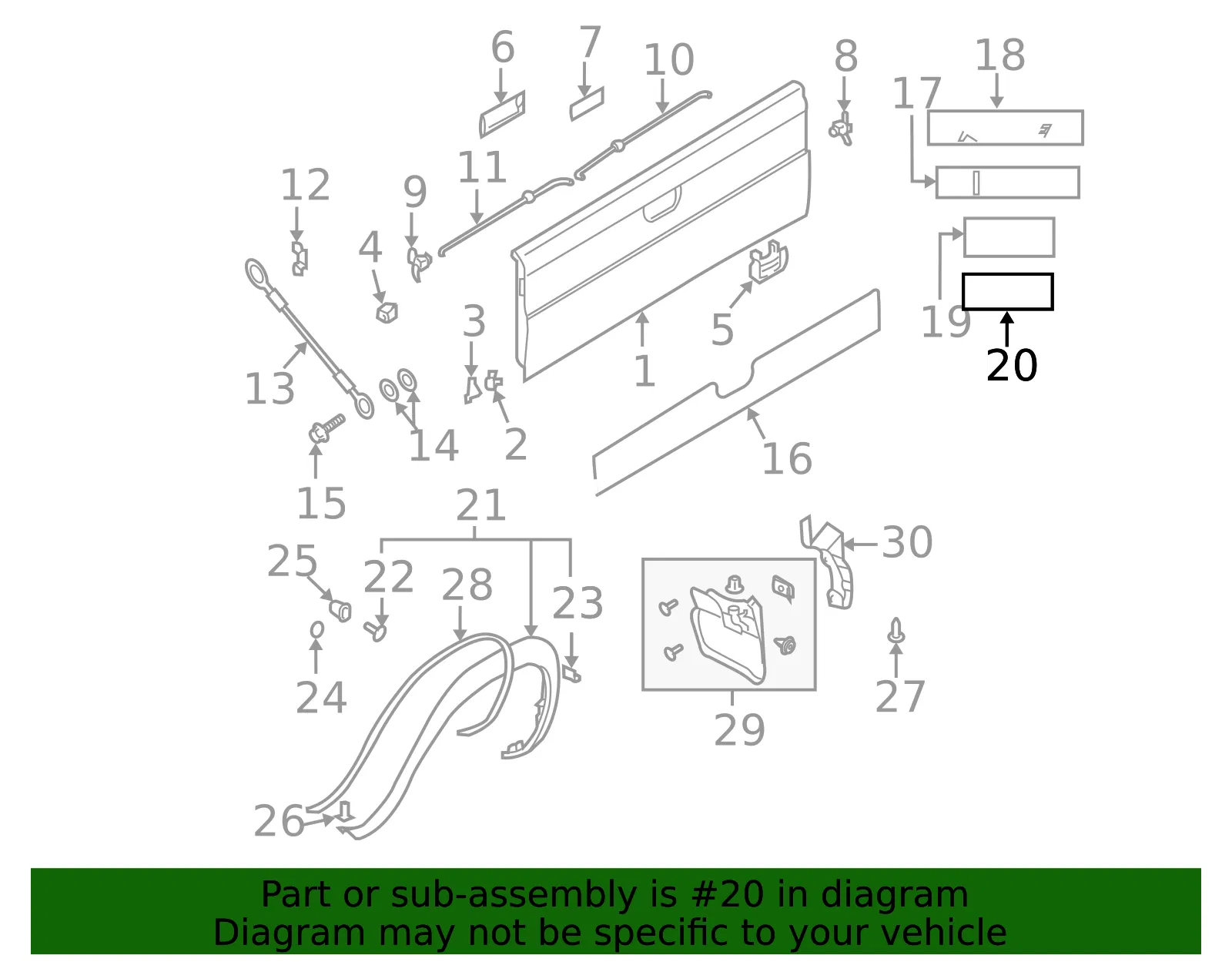 Tailgate Emblem - Nissan (93494-9Z415)