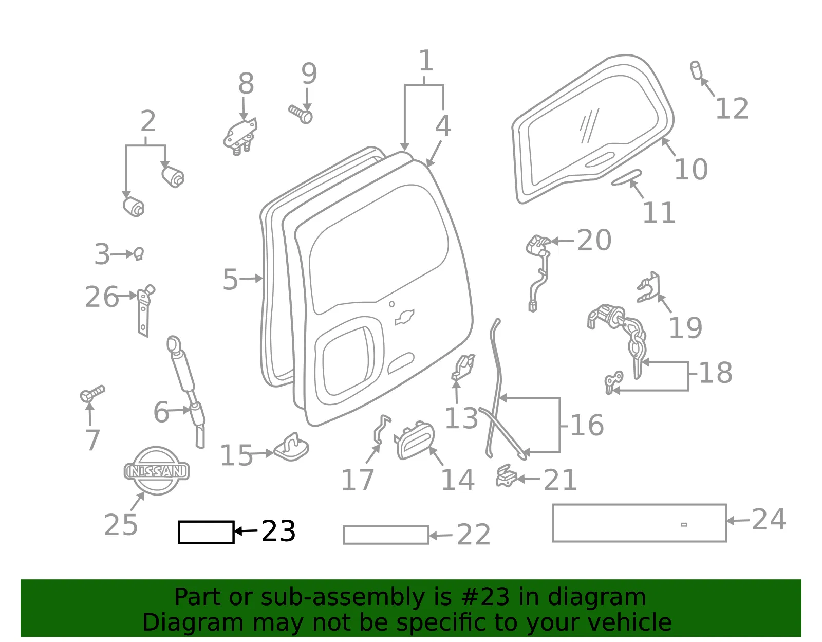 Hatch Emblem - Nissan (93496-7Z905)