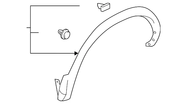Wheel Opening Molding - Passenger Side (RH) - Nissan (93828-6MA0A)