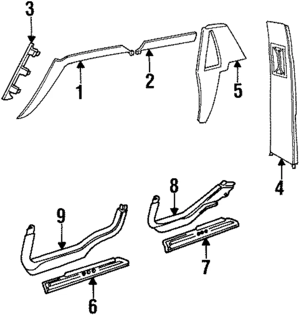 Lock Pillar Trim - Driver's Side (LH) - Volvo (9416287)