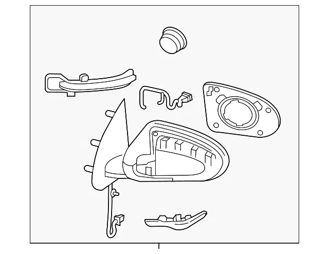 Mirror Assembly - Passenger Side (RH) - Nissan (96301-5RL1C)