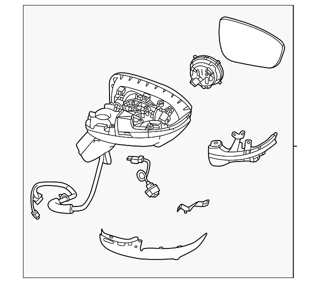 Mirror Assembly - Nissan (96301-6RF1A)