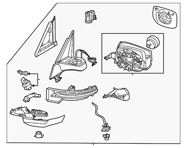 Mirror Assembly - Nissan (96301-7KP1B)