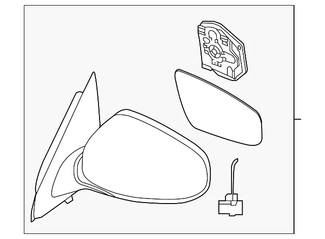 Mirror Assembly - Passenger Side (RH) - Nissan (96301-9PJ9B)
