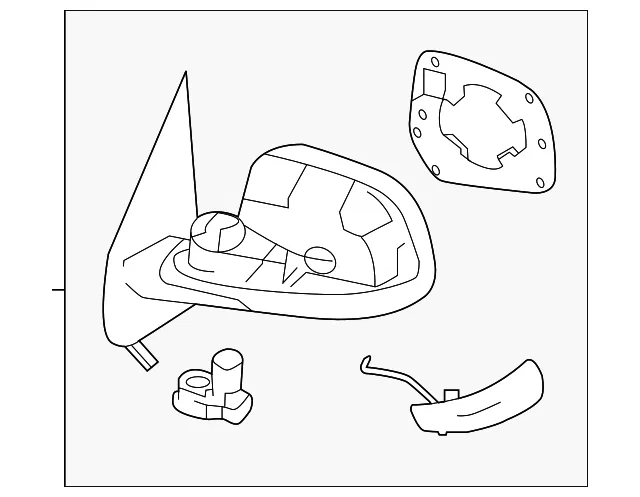 Mirror Assembly - Driver's Side (LH) - Nissan (96302-3AN5A)