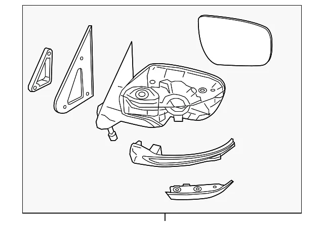Mirror Assembly - Driver's Side (LH) - Nissan (96302-3YM4B)