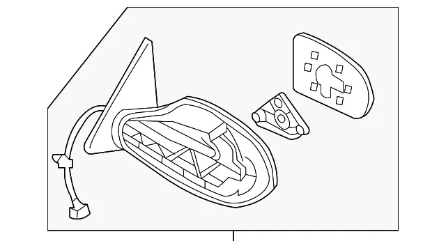 Mirror Assembly - Driver's Side (LH) - Nissan (96302-9N81A)