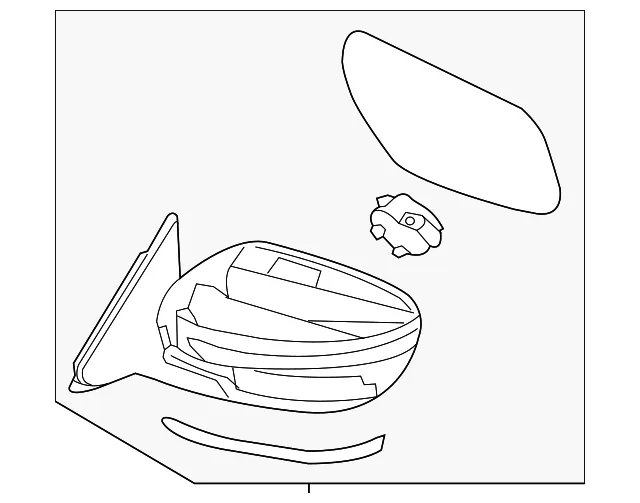 Mirror Assembly - Driver's Side (LH) - Nissan (96302-9TB3C)