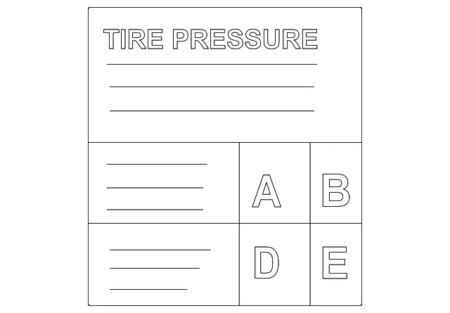 Tire Information Label - Nissan (99090-5EE2A)