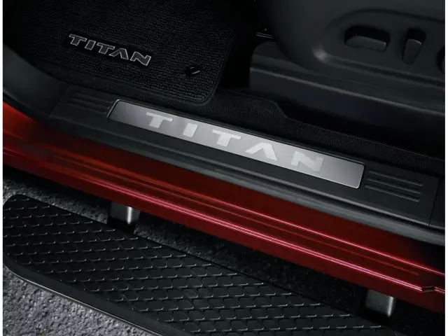 Kick Plates - Aluminum insert door sill plates (2 pc front only) - Nissan (999G6-W3101)