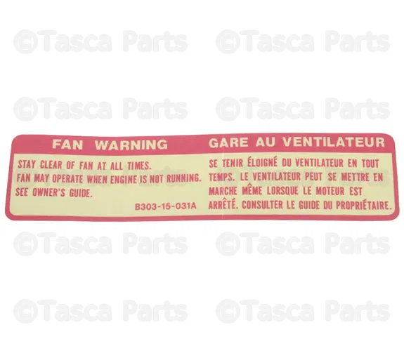 Caution Label - Mazda (B303-15-031A)