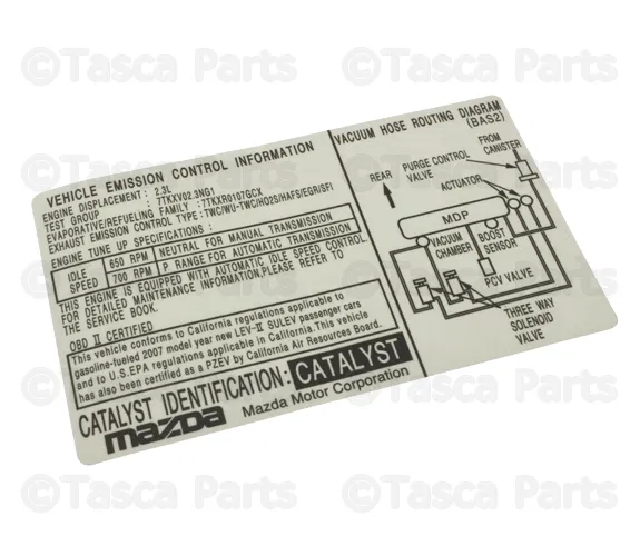 Emission Label - Mazda (BAS2-69-036)