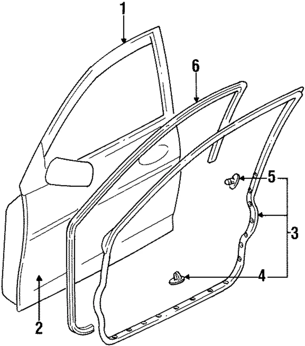 Weatherstrip Rt - Passenger Side (RH) - Mazda (BC1D-58-760E)