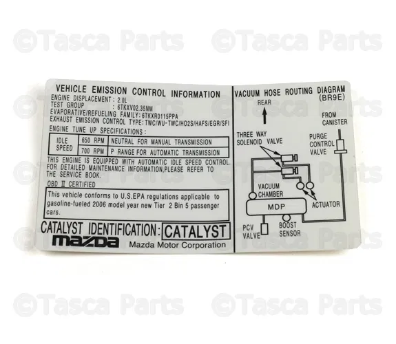 Label Emission - Mazda (BR9E-69-036)