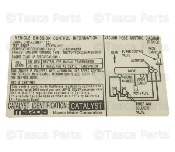 Label Emission - Mazda (BS0B-69-036)