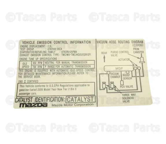 Emission Label - Mazda (CD06-69-036)
