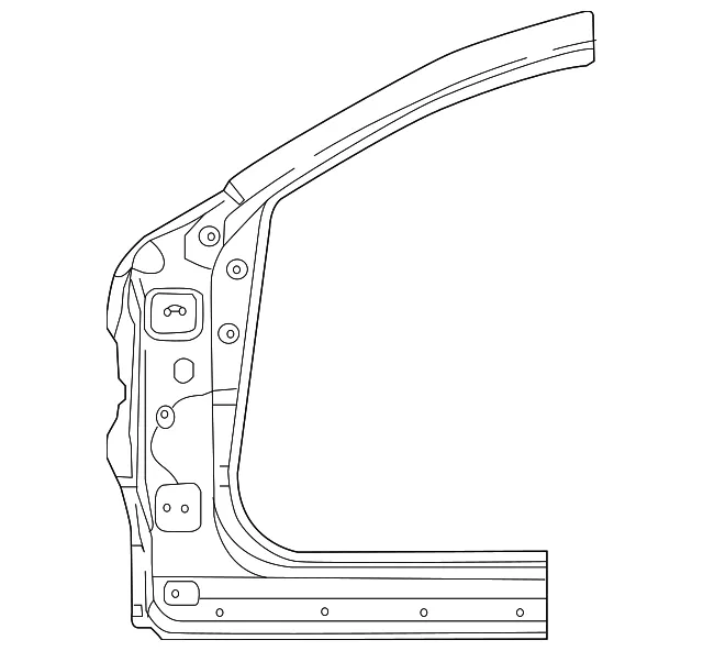 Hinge Pillar - Passenger Side (RH) - Mazda (D2YP-70-221)