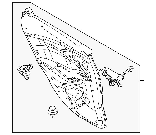 Door Trim Panel - Driver's Side (LH) - Mazda (DB4G-68-550J-02)