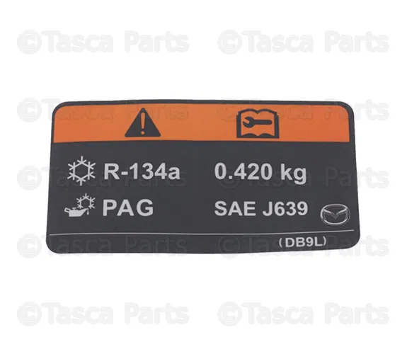 A/C System Information Label - Mazda (DB9L61439)