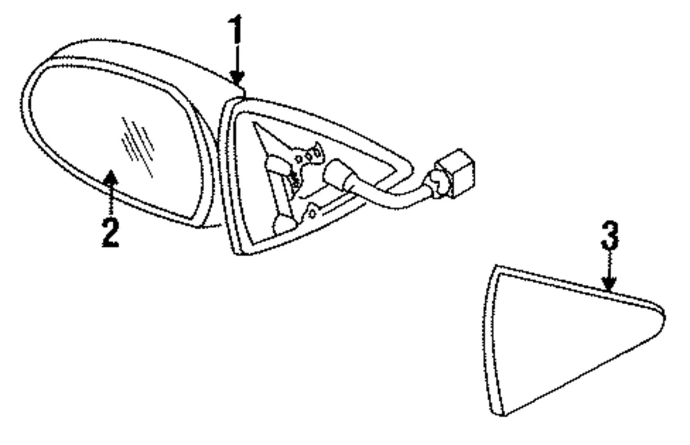 Glass Rt Mirror - Passenger Side (RH) - Mazda (EA01-69-123)