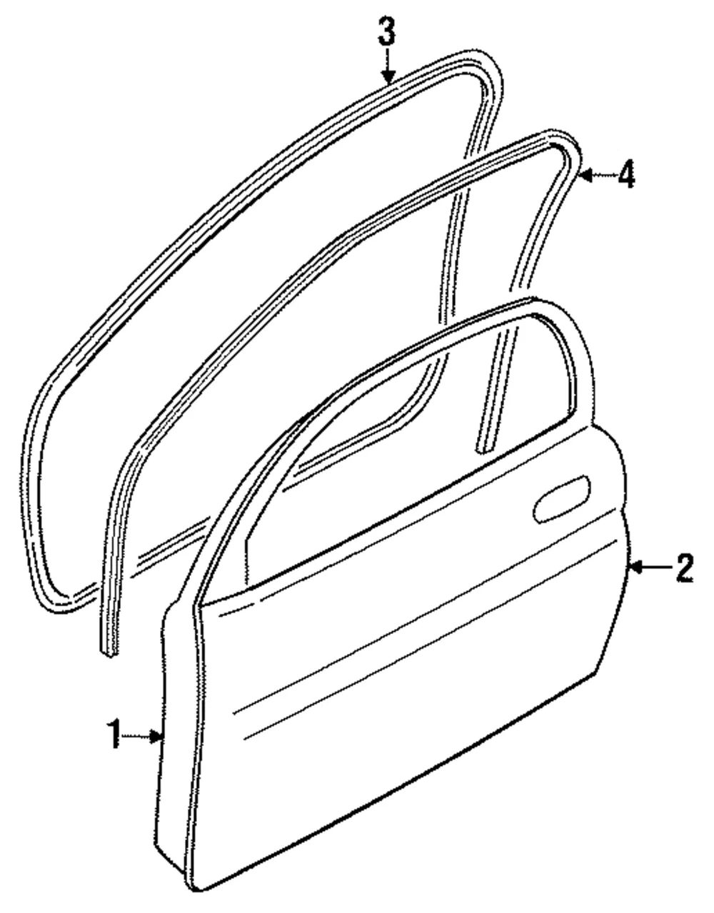 Door Shell - Passenger Side (RH) - Mazda (EAY1-58-020A)