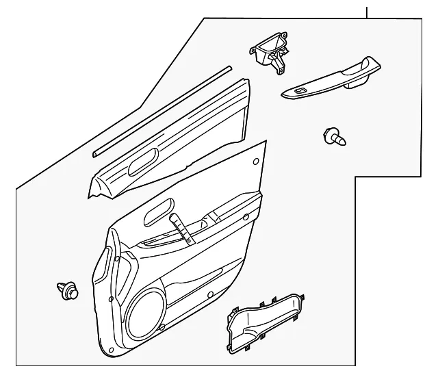 Door Trim Panel - Passenger Side (RH) - Mazda (EG28-68-430K-02)