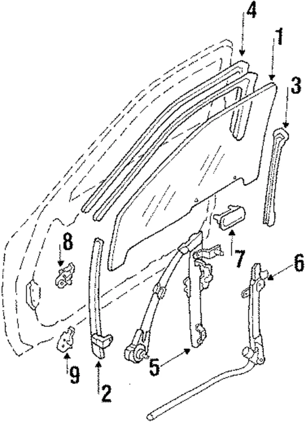 Window Regulator - Passenger Side (RH) - Mazda (FB05-58-560J)