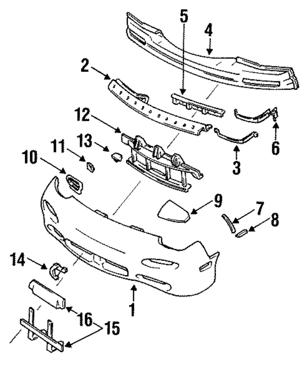 Bumper Cover Spacer - Passenger Side (RH) - Mazda (FD01-50-CR0)